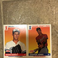 2 Baseball Cards Of Chipper Jones And Steve Karsay