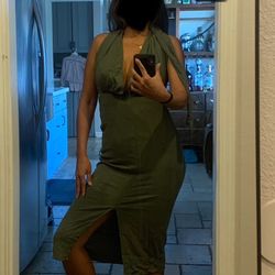Olive green Small Halter Dress Forever 21