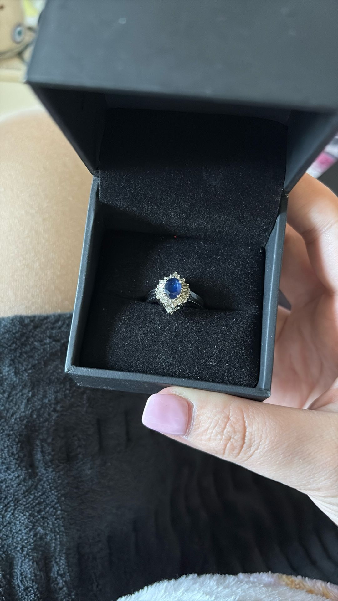 Zales 14k White Gold Sapphire 6 1/2