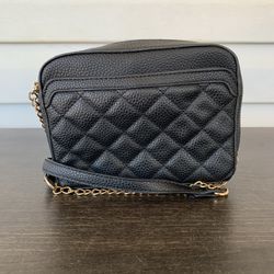 LD black quilted purse