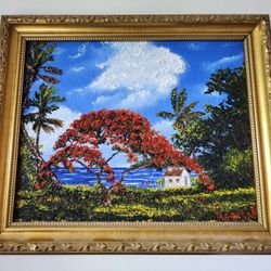 "Redman" L.A. Meyer Poinciana Painting 
