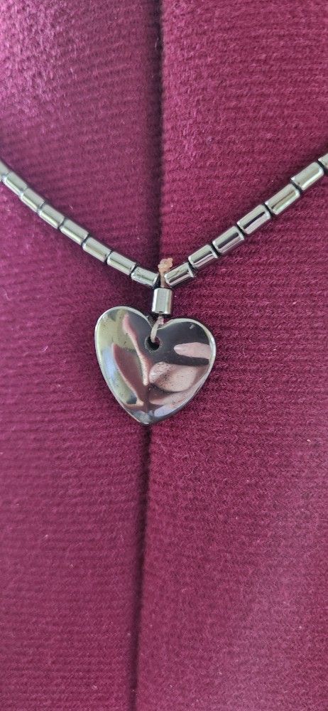 Hematite Heart Necklace