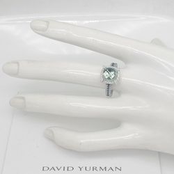 David Yurman Sterling Silver With Prasiolite And Diamonds Chatetaine Ring Sz 6