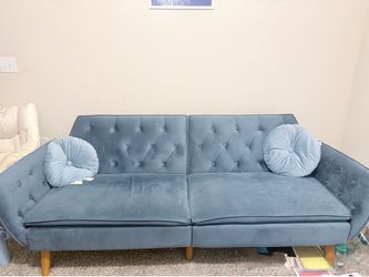 Velvet cushion sofa cum bed for sale