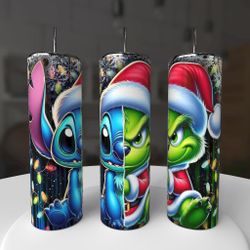 Stitch And Grinch Christmas Holiday Tumbler