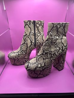 Also Faux Snake platform Booties
