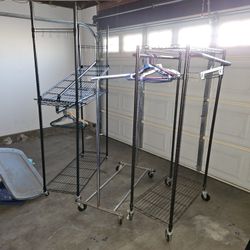 3 Rolling Clothes Racks And 20 Gallon Terrarium With Screened Lid For Free