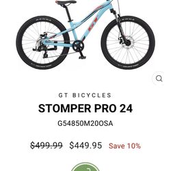 GT Kid’s Mountain Bike. Disc Brakes