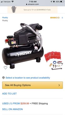 Husky 3 gal air compressor