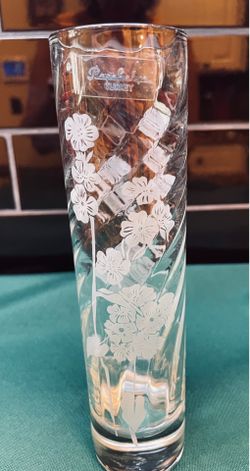 Vintage optic swirl design glass bud vase made in Turkey
