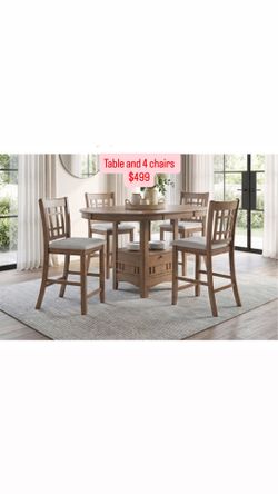 Brown table and chairs