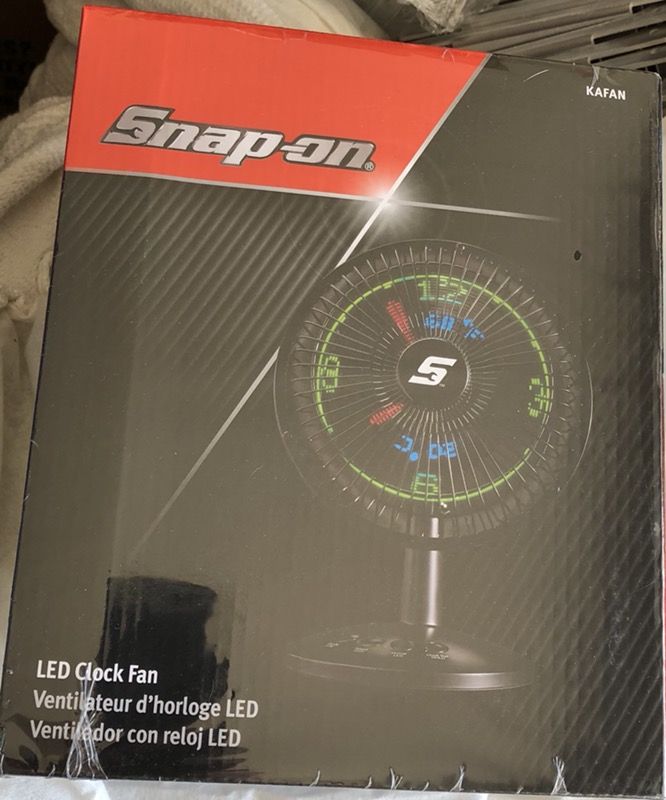 New Sealed in box Snap-On tools LED Clock Fan (KAFAN)