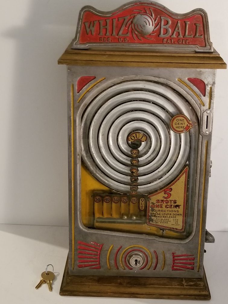 Vintage 1930s whiz ball penny game