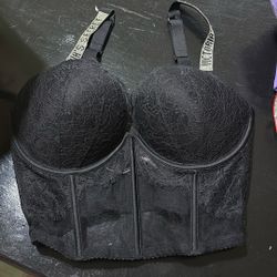 Black Victoria Secret Bra With Corset Size 34DD