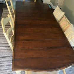 Solid Wood Dining Table, Two Tone