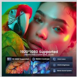 Mini Projector with WiFi and Bluetooth, Built-in Apps, 210° Rotatable Portable Projector, 1080P Support Movie Projector for Bedroom, Compatible with S