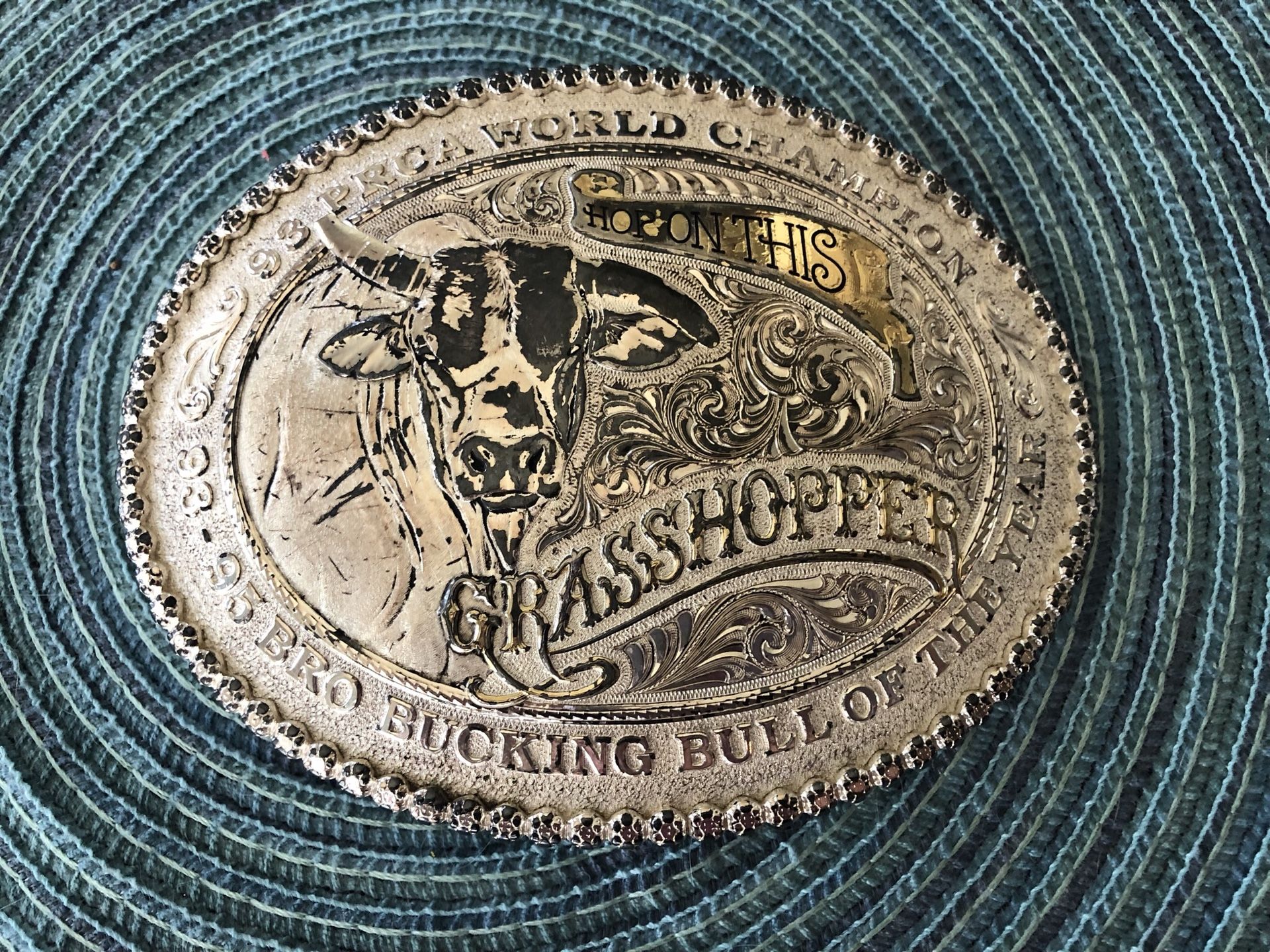 93 PRCA Large RODEO buckle - World Champion Grasshopper