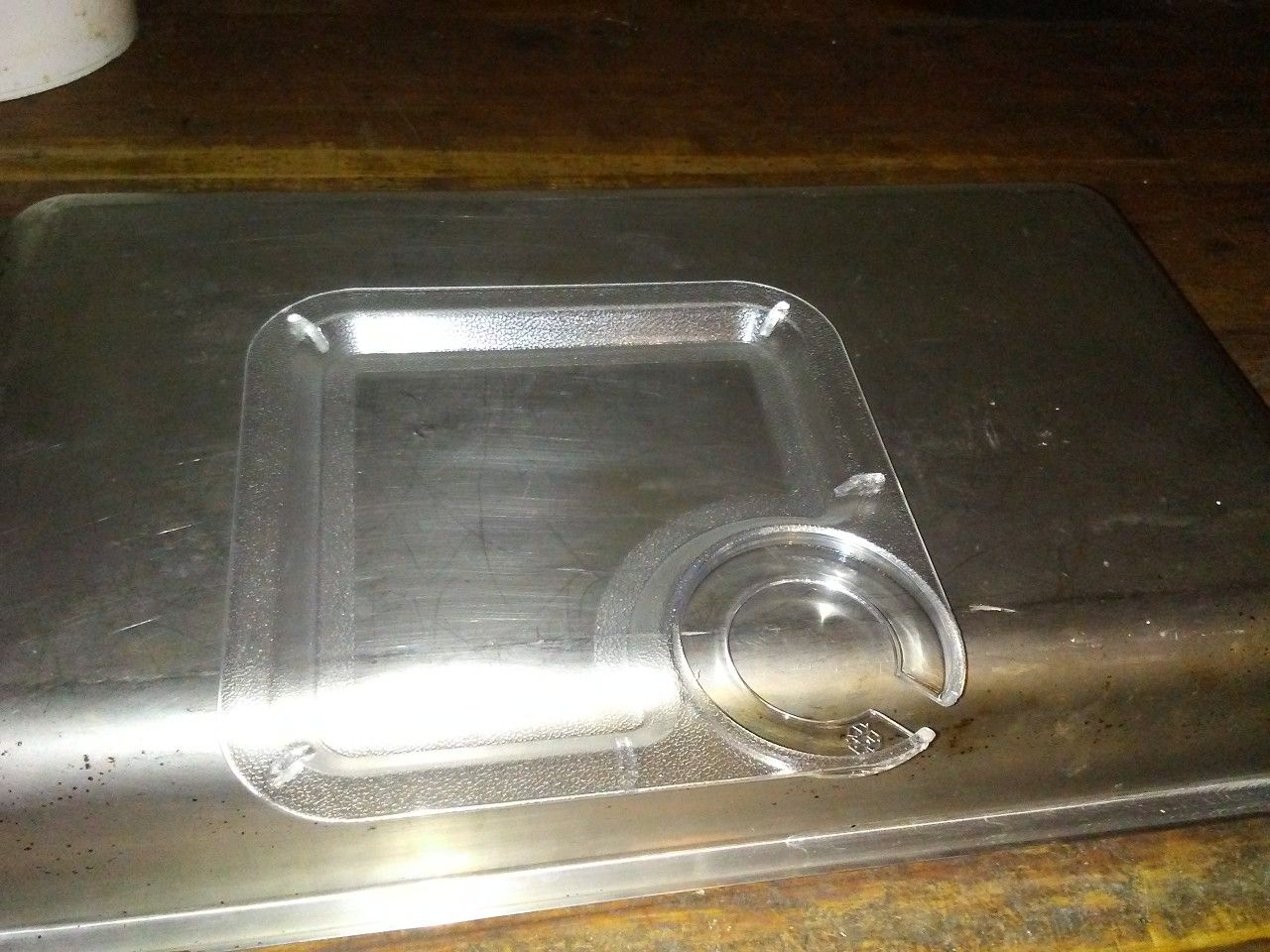Slotted plastic wine and snack trays