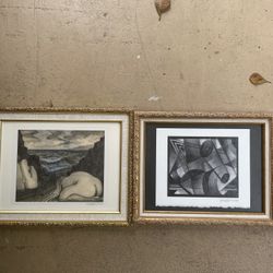 Two Vincente Notarile Mixed Media Art 