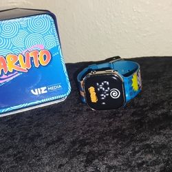 Naruto Kids Watch – LED Display, Square Case, Adjustable Plastic Strap, Collectible Tin $5.00