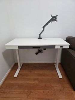 Electric Standing Desk with Monitor Arm