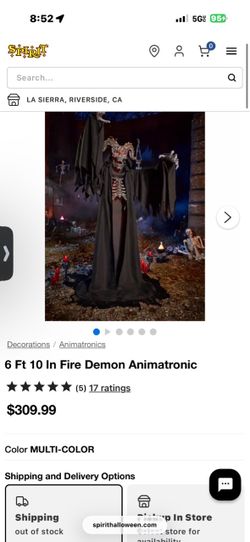 6 Ft 10 In Fire Demon Animatronic new in box never opened