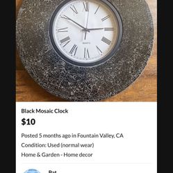 Black Mosaic Clock