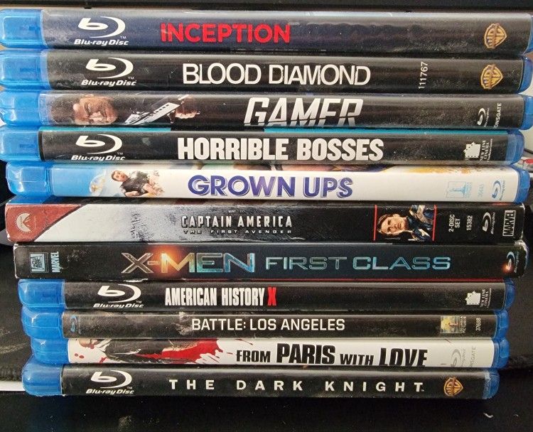 12 Top Films Blue Ray DVD's In Mint Condition
