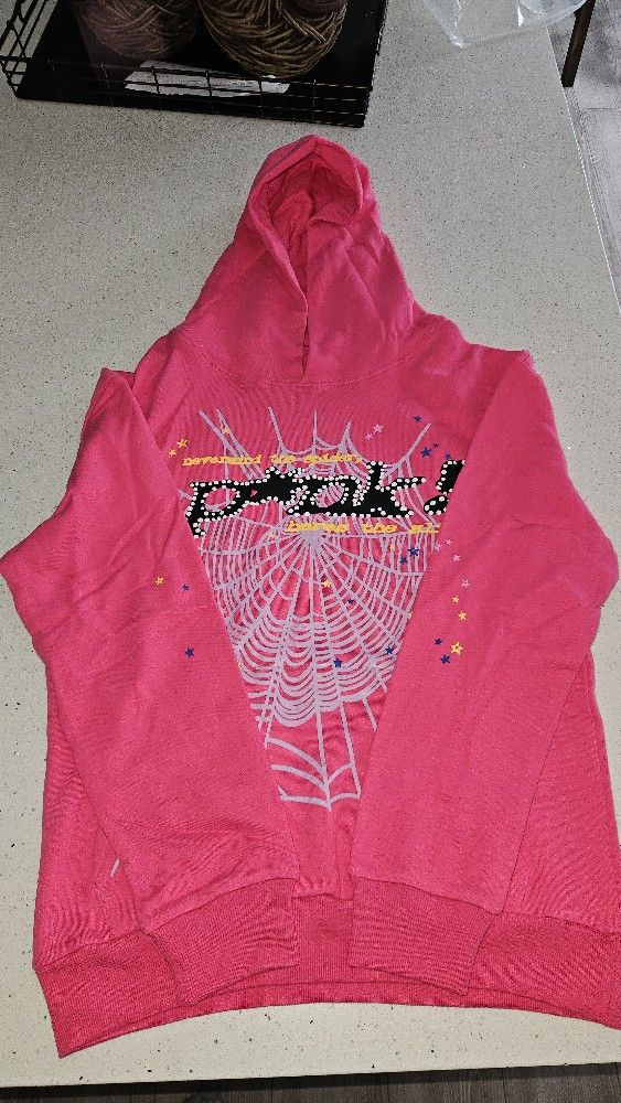 Pink Spider Hoodie Size M