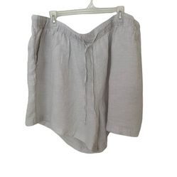 NWT Tahari Women's Shorts White 100% Linen, Sz 3XL