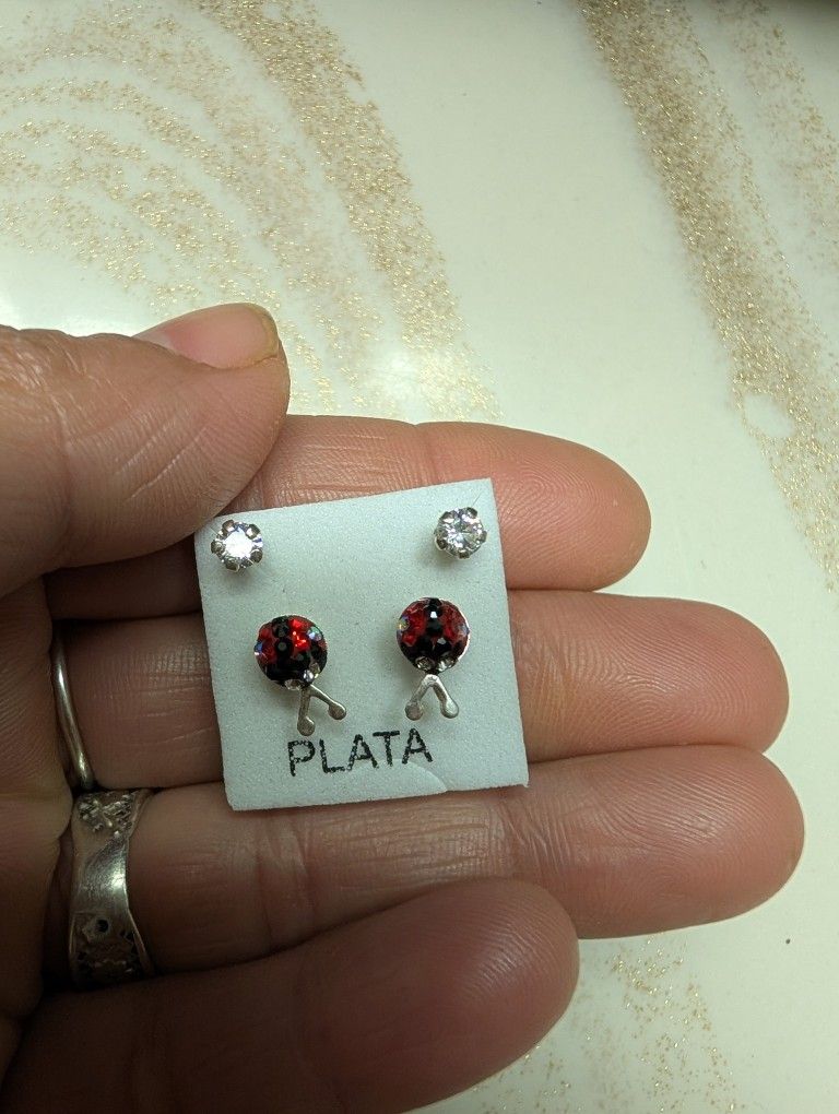 Silver .925 Ladybug π Earrings