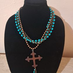 Necklace Turquoise/ Brass 