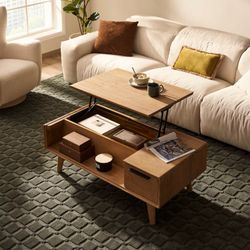 CASTLERY - "Seb" 47.2" Solid Wood Lift Top Coffee Table [NEW]  **Retails for $799  <No Assembly Req>