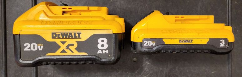 Dewalt 2 pack 20v 8ah 3ah Lithium battery