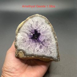 Amethyst Genuine Crystal Free Standing Geode 1.9lbs