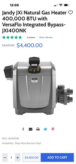Jandy gas pool heater