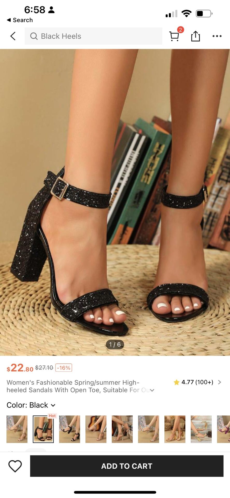 New- Black sparkle Heels