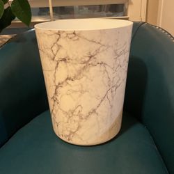 Gray And White Marbled Trashcan