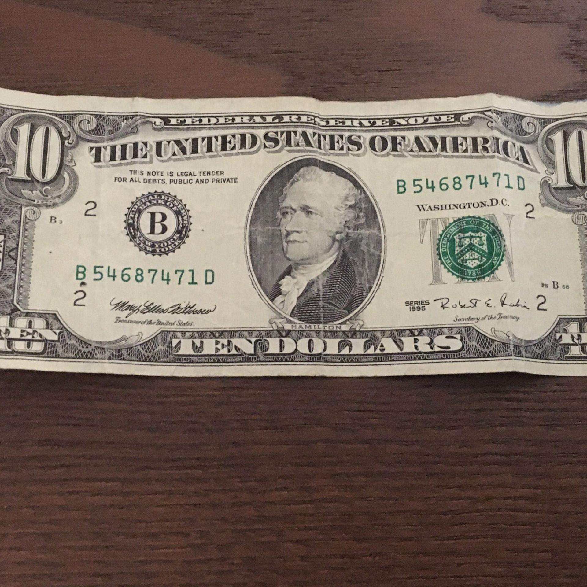 1995 Series $10 Bill