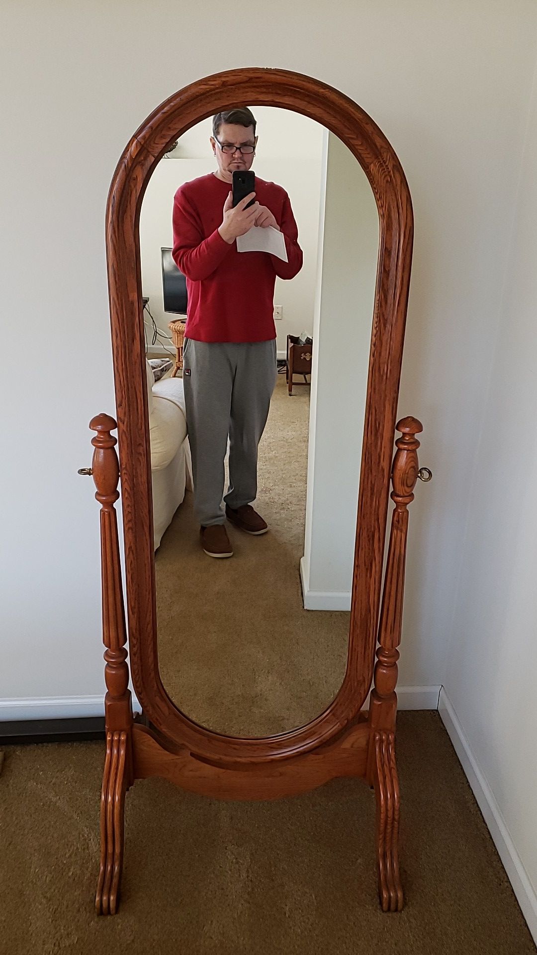 Solid Oak Free standing Full length Mirror for Sale in Phoenixville, PA OfferUp