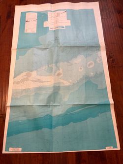 Vintage Amlia Alaska Aleutian Arc Bathymetric Map 1810N-1 36.5x58.5
