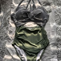 Green One Piece Bathing Suit