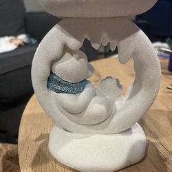 bear in moon candle holder