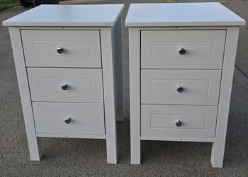 New Modern 3 Drawer Nightstand for Bedrooms-White
