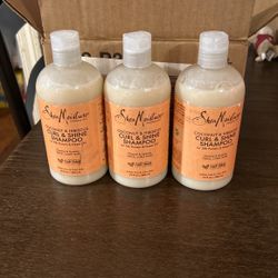 LOT OF 3 SHEA MOISTURE COCONUT & HIBISCUS CURL & SHINE SHAMPOO 