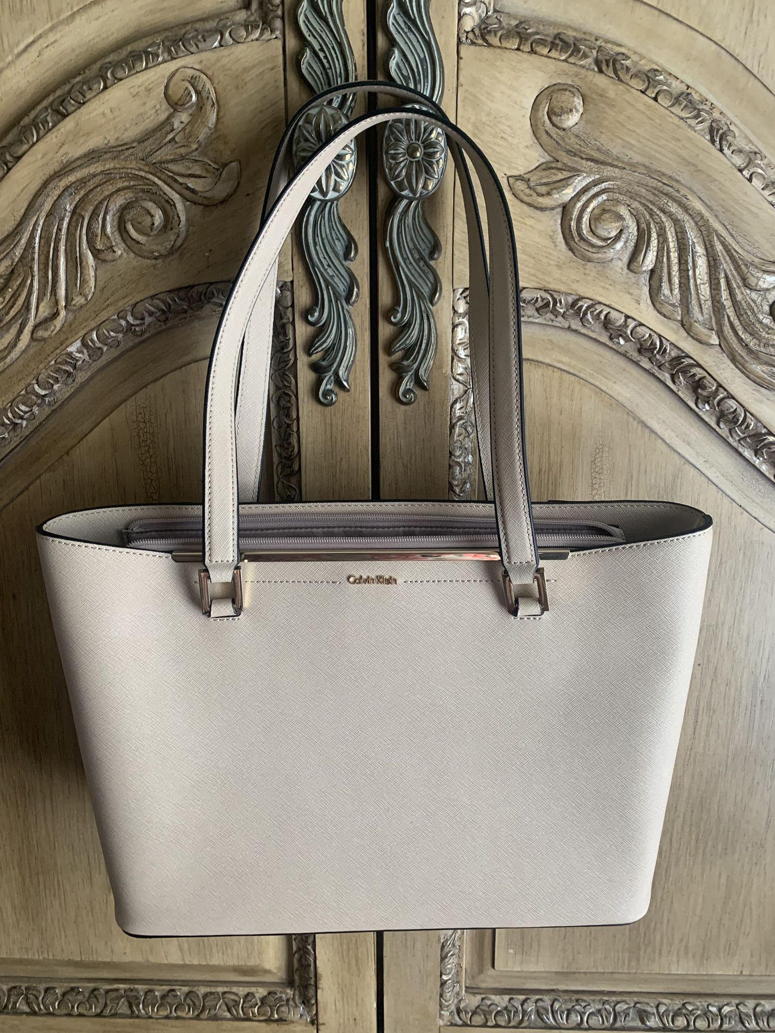 Brand New Calvin Klein Saffiano Tote… See Dimensions In Last Pic… Brand New, No Tags