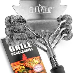 GRILLART Grill Brush and Scraper Bristle Free - Safe BBQ Brush for Grill -Stainless Grill Grate Cleaner - Safe Grill Accessories for Porcelain/Weber G