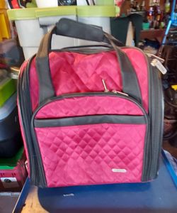 Pink Quilted Travel Carry-On Bag