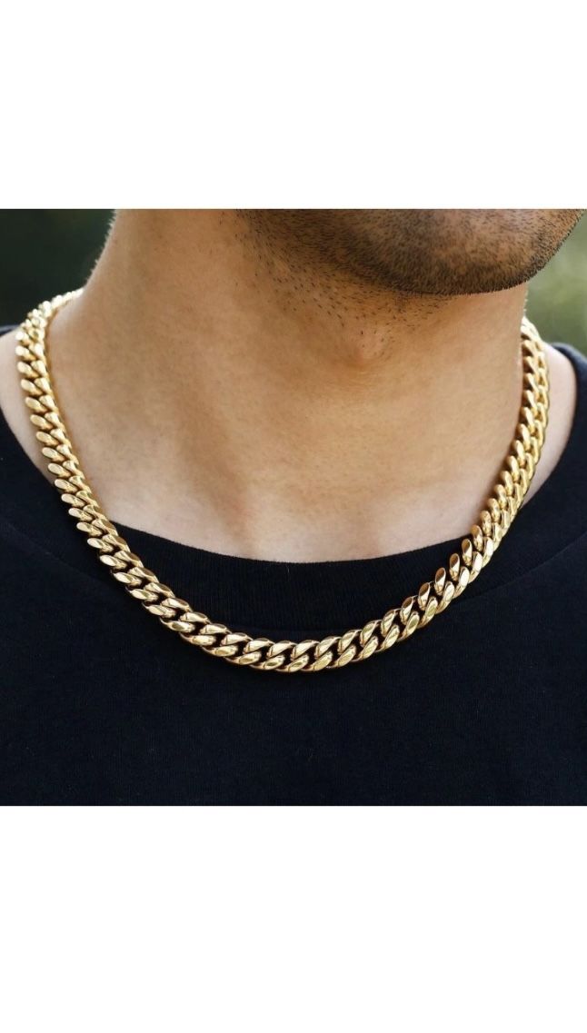 14K & 18K Miami Cuban Link Chain(s) 18” Inches/10mm