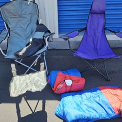 Camping /beach Chairs W/2 Sleeping Bags